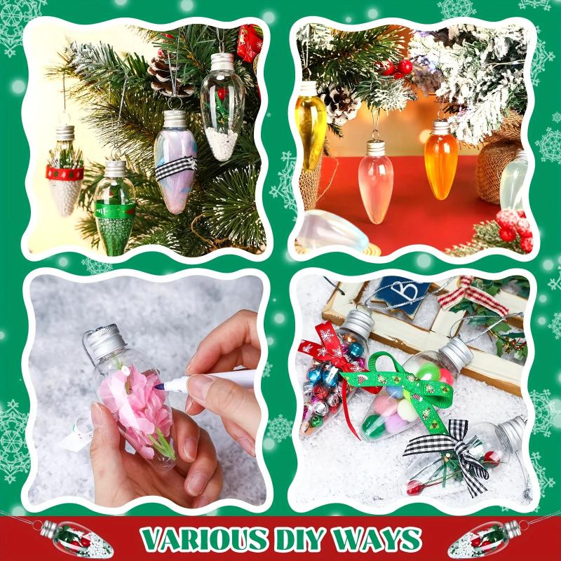10 st Jul Genomskinliga Plastprydnader i Glödlampsform Fyllbara DIY Ljusprydnader Fyllbara Godis DIY Hantverk Träddekor