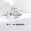 European & American Style Rhinestone Pink Heart Adjustable Women's Ring - Couple's Fashion Jewelry