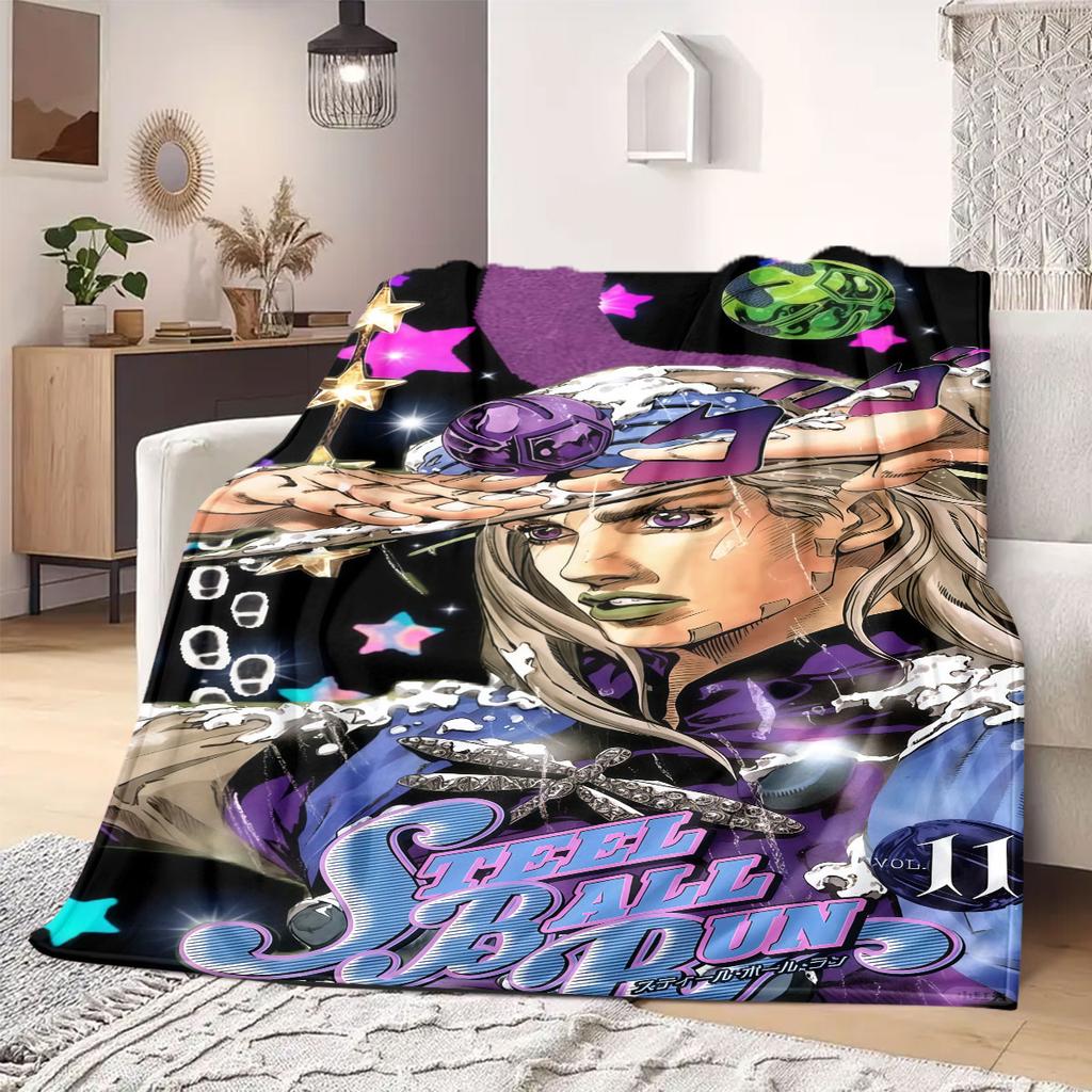 JOJO Anime Flanelldecke Warm, Gemütlich, Geeignet für Schlafzimmer, Sofas, Betten, Stühle, Picknicks, Reisen
