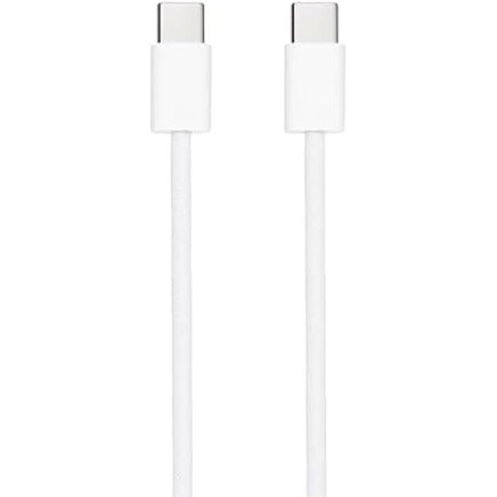 NANOCABLE 10.01.6002-CO - Câble USB-C 2.0 60W 3A, Connecteur USB-C Mâle à USB-C Mâle, Couleur Blanc, 2 m