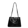 Women's Soft PU Patent Leather Chain Tote Bag with Compartments - 2024 Spring/Summer Fashion