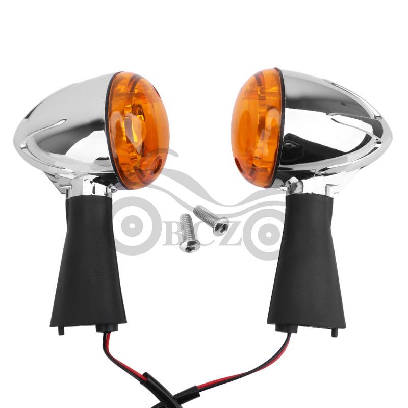LED Turn Signal Indicators for Indian Scout Motorcycles - Amber Front & Rear Pair