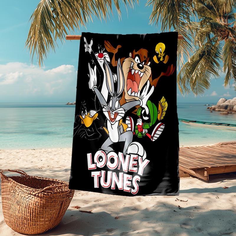 Ultra-Soft Beach Towel with Looney Tunes Theme,Ideal for Pool - Camping, Diving - Perfect Travel Essential, Vibrant Beach Towel.