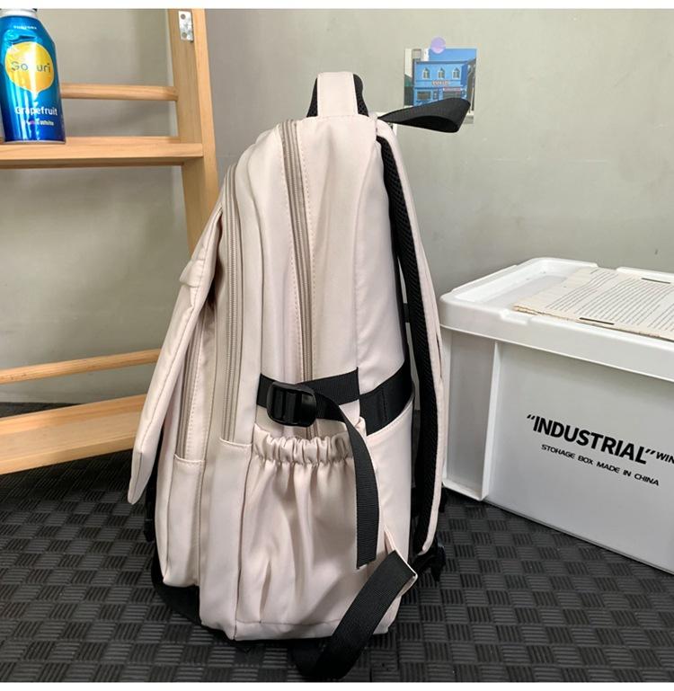 Einfarbiger Studenten-Schulrucksack Damen Große Kapazität Reise-Rucksack Herren Computer-Rucksack