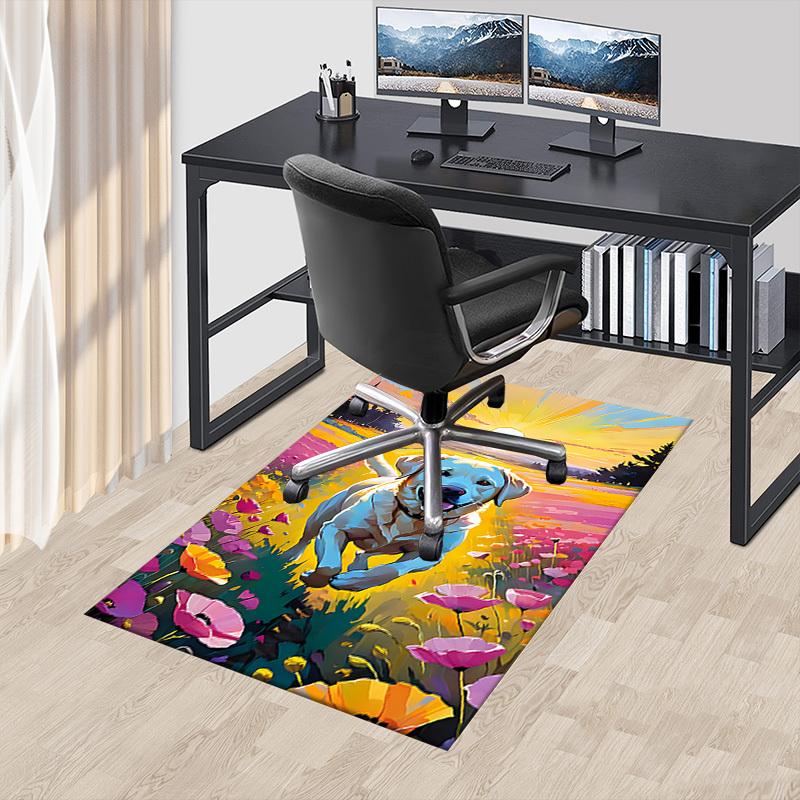 1PC dog flower Carpet Office Rug Mat Home Decor Area Carpet Festival Gift Office desk chair carpet Longlasting Material