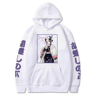 Japanese Animation Autumn Winter Hoodie Shinobu Kocho Sweatshirts Cozy Tops Sweatsuit Oversize Sudadera Hoodies