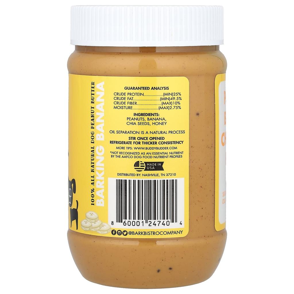 Bark Bistro Buddy Budder, Peanut Butter, Dog Friendly, Peeled Banana, 17 Oz (480 G)