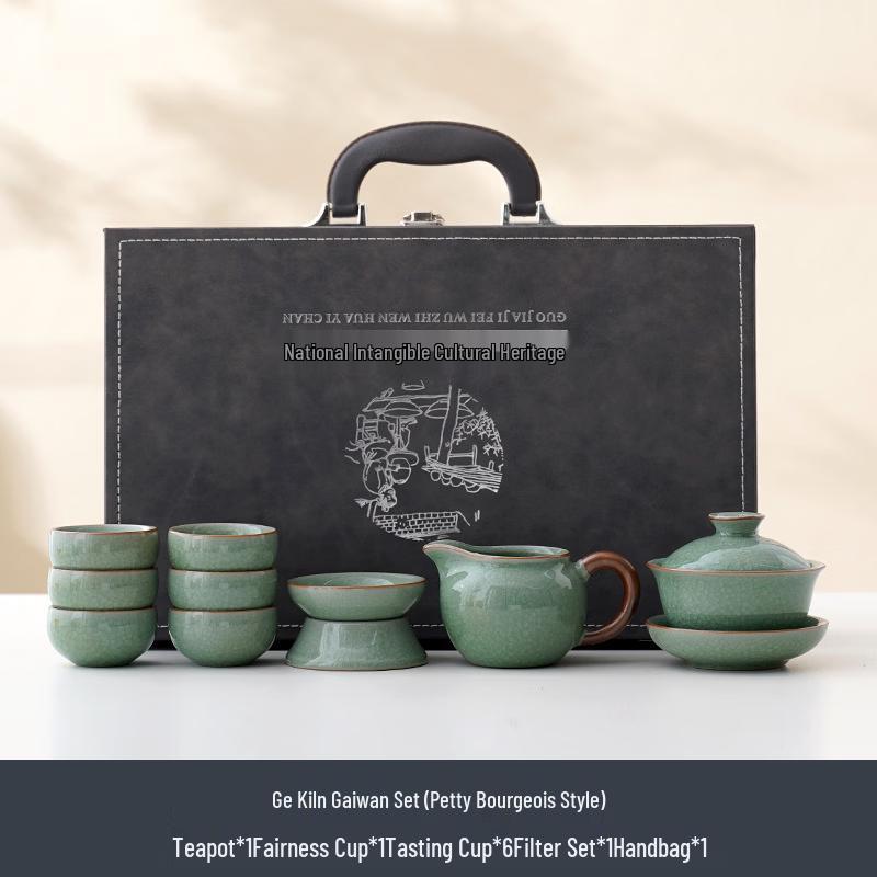 Chaxun Ru Kiln Green Ice Flower Kung Fu Tea Set