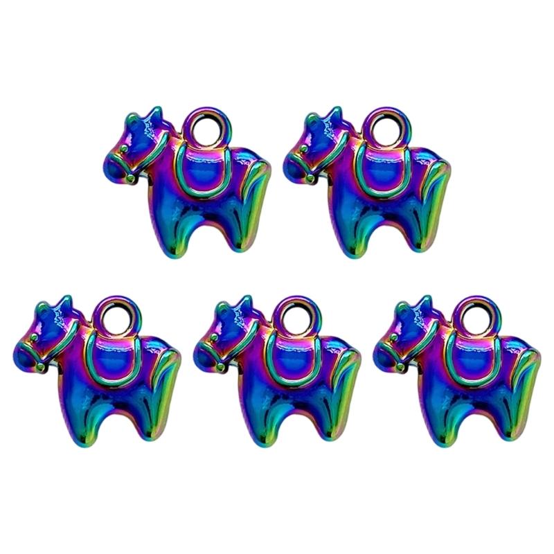 Handcrafted Rocking Horse Drop Oil Charm Minimalist Alloy Pendant Accessories for Individualized Jewelry Design