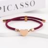 15mm Heart-Shaped Adjustable Stainless Steel Multi-Color Milan Rope Bracelet with Blank UV Laser Printing Surface