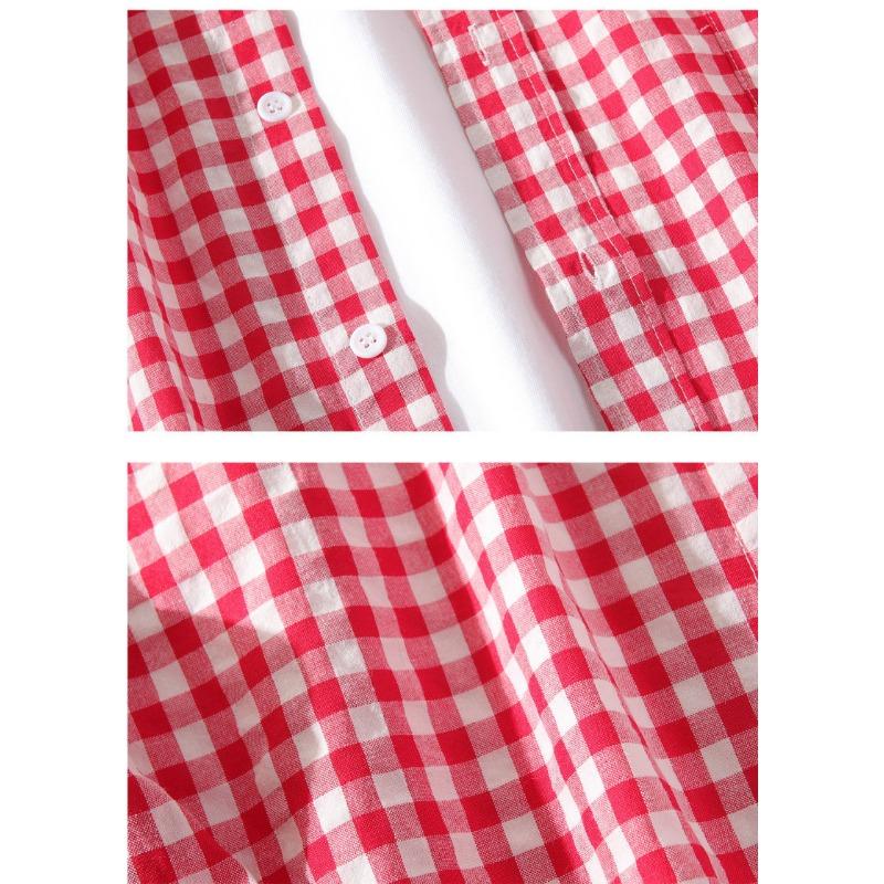 Mens Plaid Loose Long Sleeve Casual Thin Shirt Outerwear