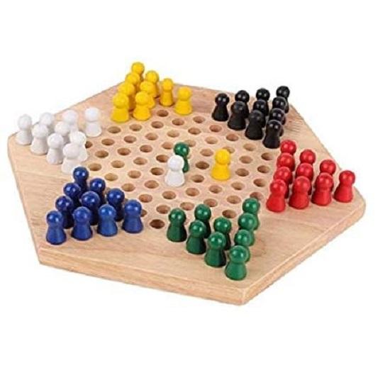 Superbra familje-kontorsspel för vuxna och barn | Picknickleksaker 3+ år (Sexhörning) (Litet Damspel)