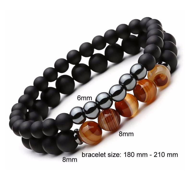6/8mm Glass Stone Beaded Bracelets for Men Women, Unisex Energy Crystal Bracelets, Stacking Couple Bracelets