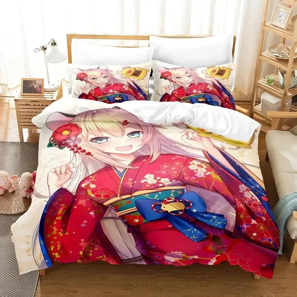 New 3D Print Anime Akai Haato Comfortable Duvet Quilt Cover Pillowcase Bedding Set Children Bedroom Decoration Home Textile