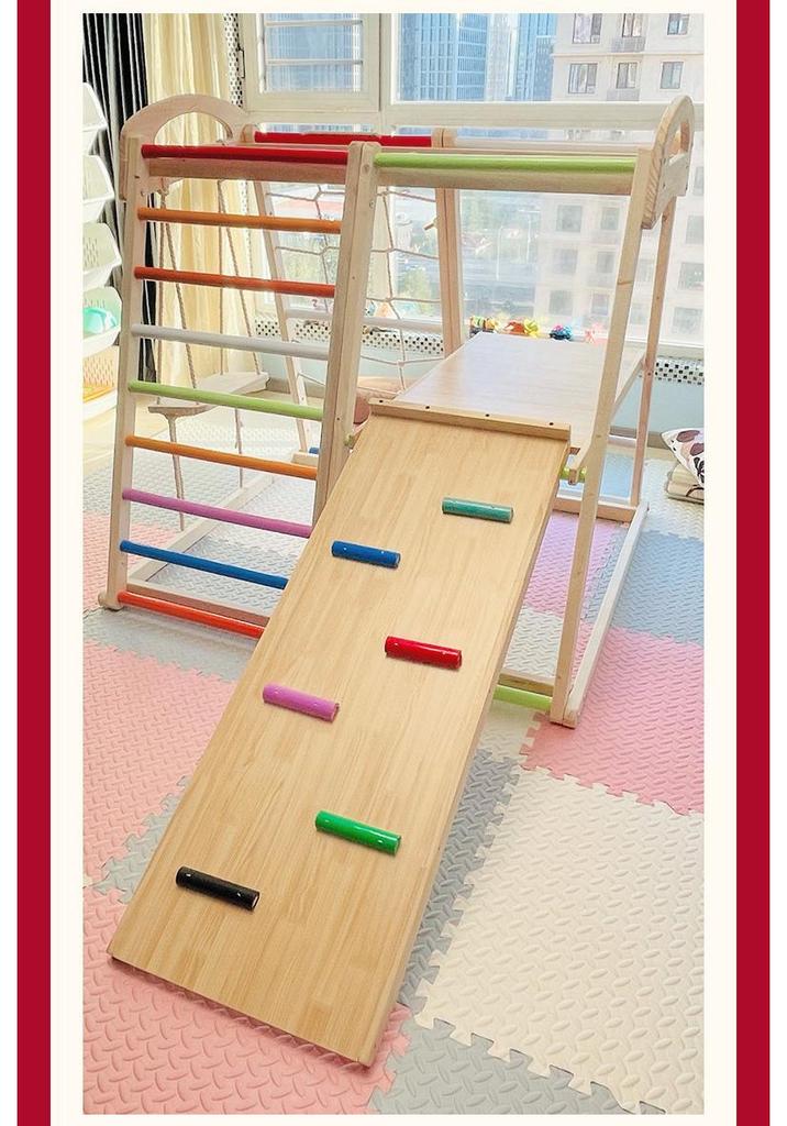 Wooden Indoor Climbing Frame for Kids - Hand & Foot Exercise Toy Rack for Toddlers