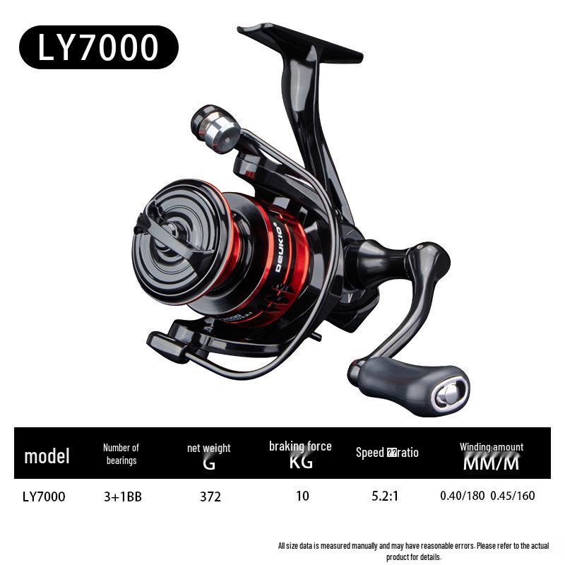 De Ququan All-Metal Gapless Spinning Fishing Reel for Saltwater