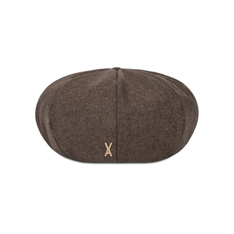 VARZAR VA Studded Octagonal Wool Beret Brown