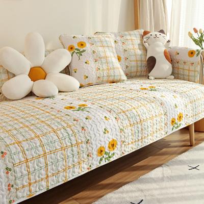 Cuscino per Divano in Puro Cotone Stile Campagna, Copertura Antiscivolo, Copridivano, Cuscino per Tutte le Stagioni