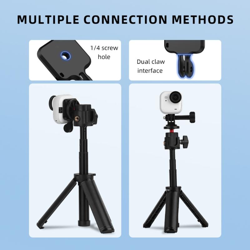 Magnetic Action Camera Holder Double Claws Grip For Helmet Tripods Mounts Rapid Toolless Installation Aluminum Material