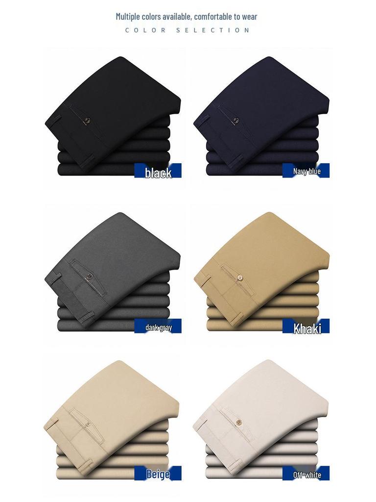 2024 Herren Leichte Baumwoll Freizeithose - Atmungsaktiv, Lockeres gerades Bein, Business Casual
