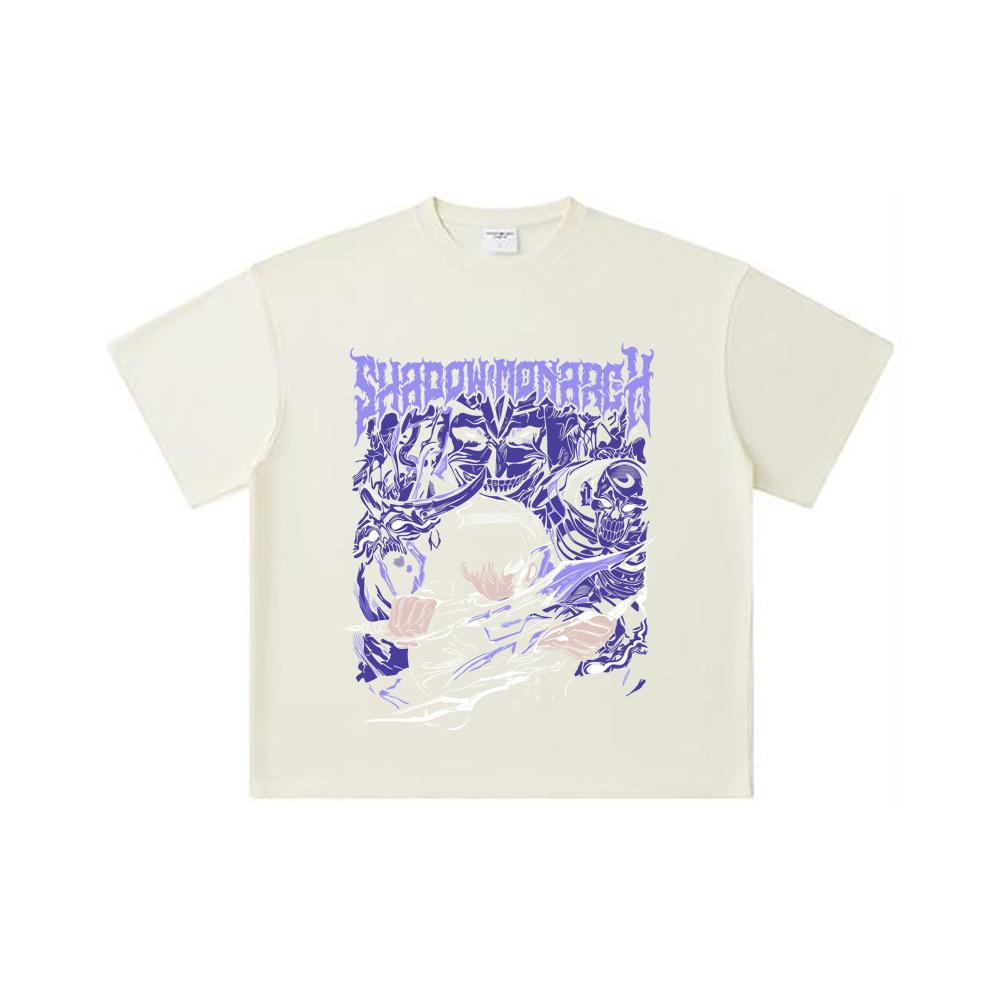 260 GSM Double Yarn 32 Count 100% Cotton Solo Leveling V19 Print Unisex Heavy Cotton T Shirt