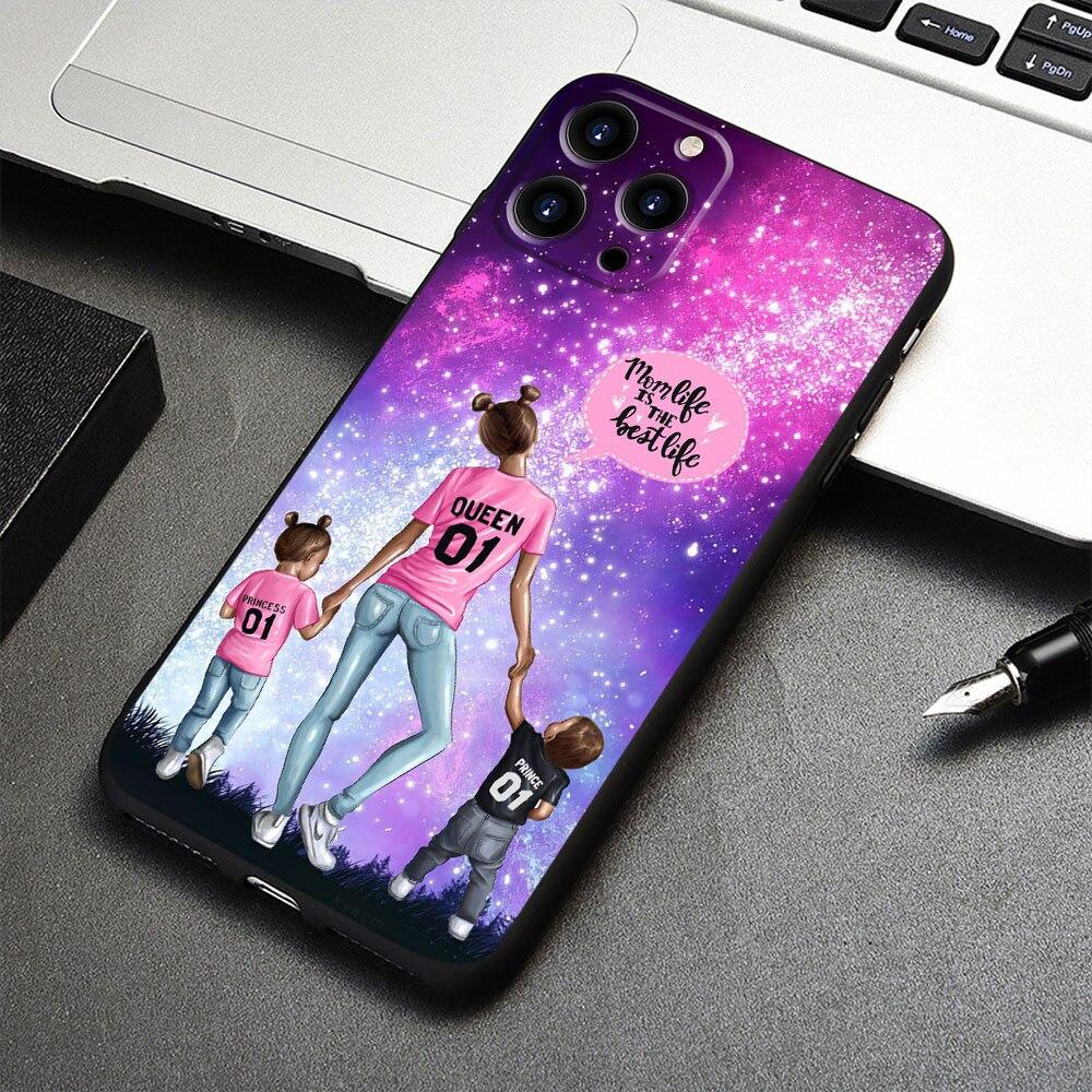 

Модный чехол для телефона для девочек Super Mom Baby для iPhone X 12 13 Pro Max 11 XR XS 7 8 Plus 14 SE2022 6S 5S 6 SE Mini Fashion Capinha iPhone 13Pro Max