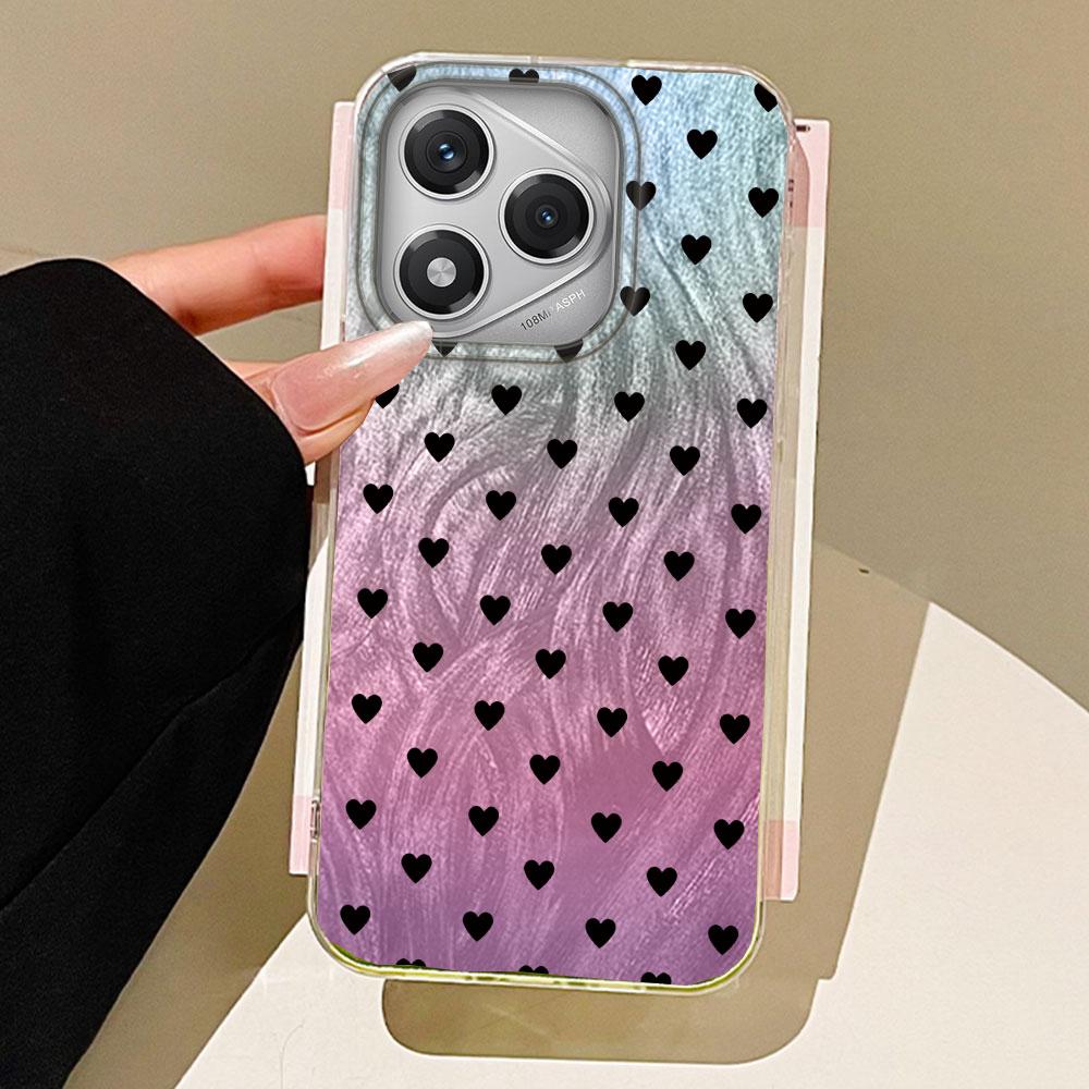 

Черные Полноэкранные Чехлы для Телефона с Сердечками Чехол для Honor 400 200 Pro Magic 7 5 Lite X9a X9c X8a X8b Оболочка Силиконовая Задняя Панель TPU Покрытие Honor 200 Pro
