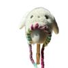 New Rabbit Ear Baotou Hat Cartoon Hand-knitted Hat Women's Autumn and Winter Plush Versatile Lei Feng Hat Ear Protection Hat