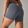Womens Double Brushed Yoga Shorts 3 Inch Inseam High Waisted Tummy Control Solid Color Workout Gym Spring Summer