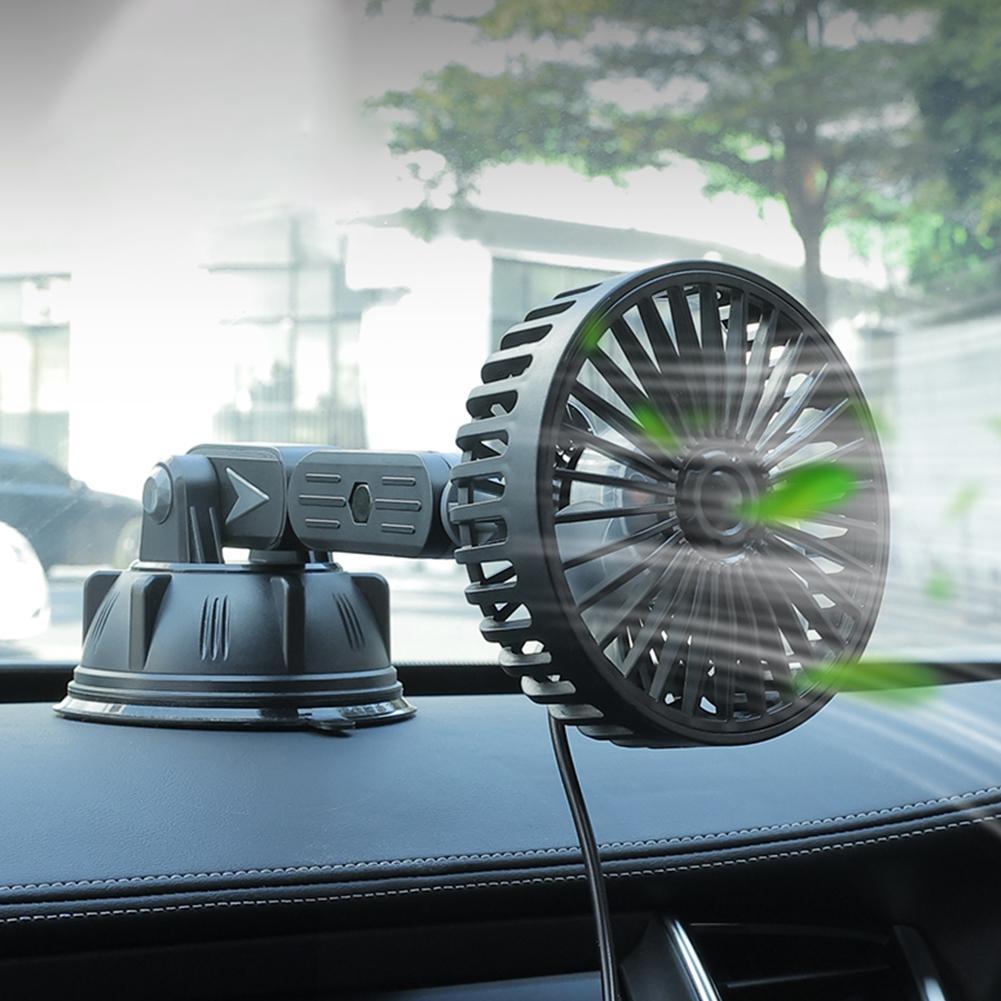 Sucker Electric Car Fan 360 Degree Rotatable Auto Ventilation Fan USB Operated Car Cooling Fan for Truck SUV Sedan RV Van Boat