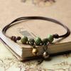 Blue Ceramic Brown Rope Anklet Women Girls Hand-Woven Beaded  Jewelry