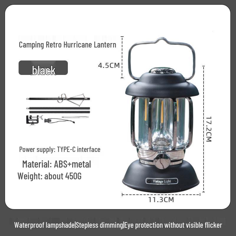 Rechargeable Retro Camping Lantern with Kerosene and Super Long Battery Life