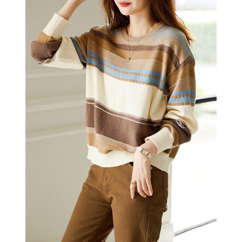 Demana Women's Striped Color-block Knit Sweater