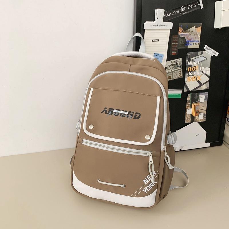 

Новый повседневный контрастный цвет женский рюкзак для средней и старшей школы большой вместимости с принтом популярный студенческий школьный рюкзак хаки