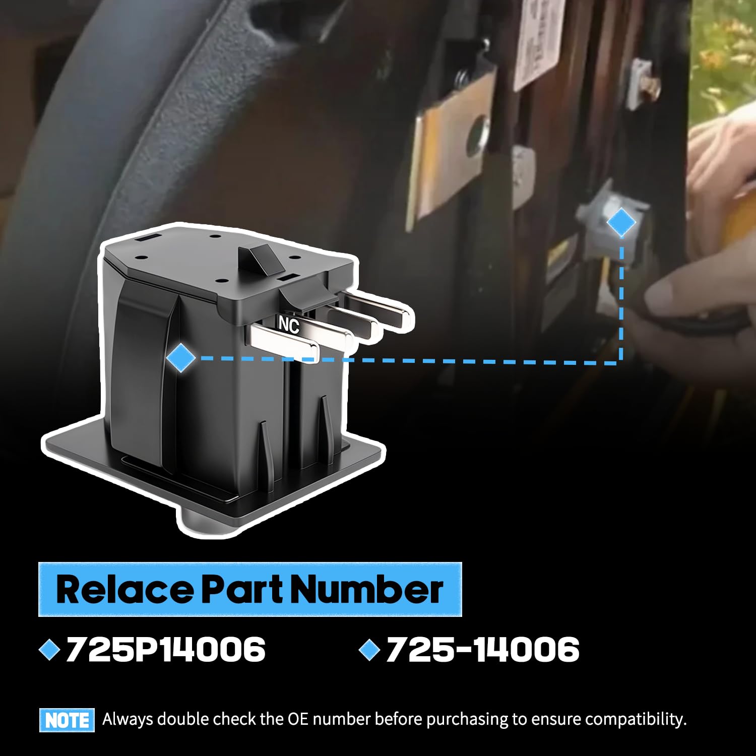 NC/No Seat Switch Fit for Cub Cadet Ultima Series ZT1 ZT3 ZTX4 ZTX5 ZTX6 46 48 54 60 Seat Switch Replaces 725P14006 725-14006