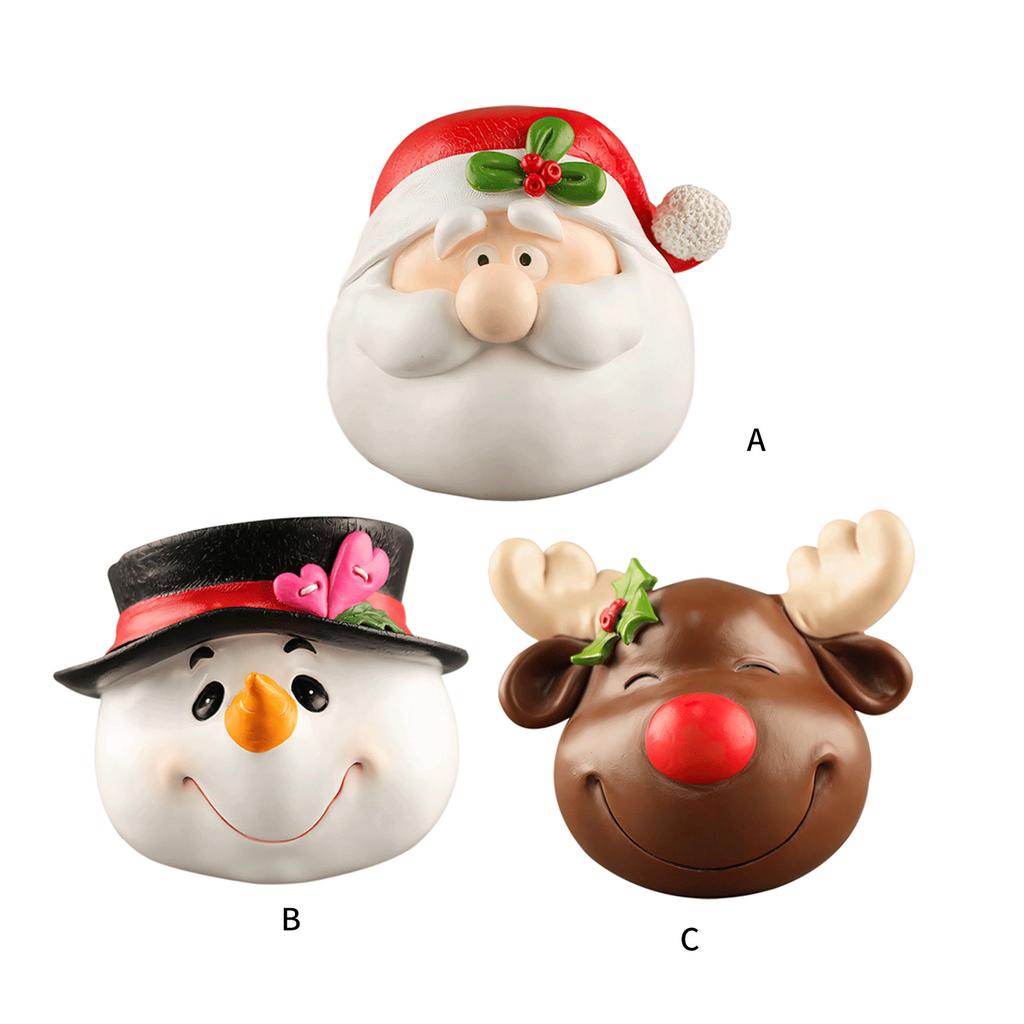 Christmas Elk Santa Snowman Ornaments Miniature Resin Figurine Garden Micro Landscape Decor Desktop Home Decorations