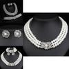 Water Diamond Geometric Jewelry Set For Wedding Bride Party Accessory Gift For Women