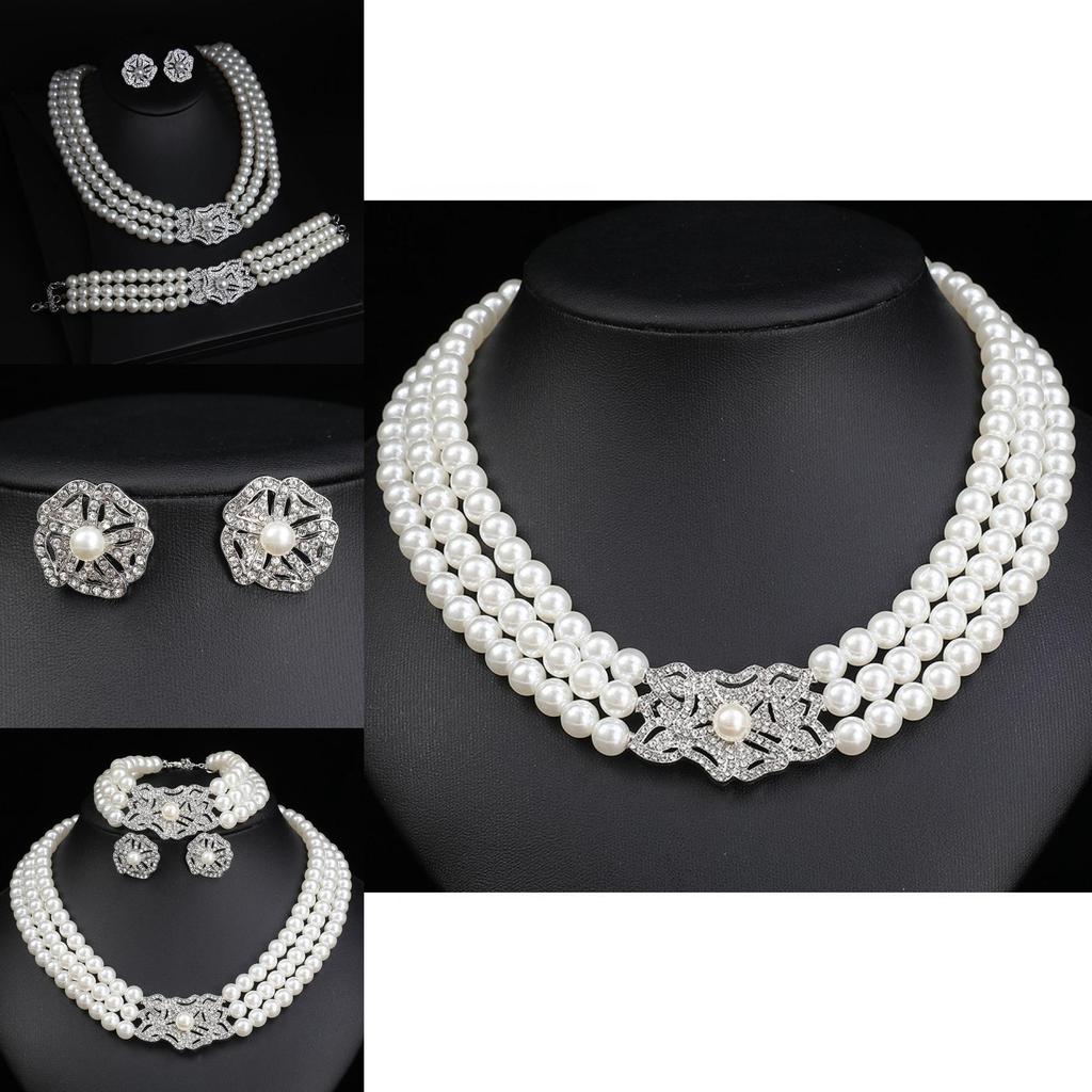 Water Diamond Geometric Jewelry Set For Wedding Bride Party Accessory Gift For Women