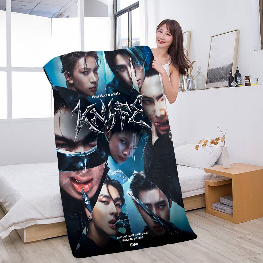 Korea E-Enhypenes Singing Microfiber Beach Towel Absorbent Quick dry Soft Yoga Swimming Resort Mountain Climbing Towel