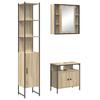 Bathroom Furniture Set with Shelf 3 Pcs Sonoma Oak Wood Based Material
