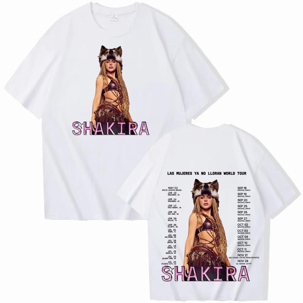 Shakira Las Mujeres Ya No Lloran World Tour 100cotton Unisex Tshirt 2026 Summer New Unisexs Unisexs Fashion Streetwear Shirt