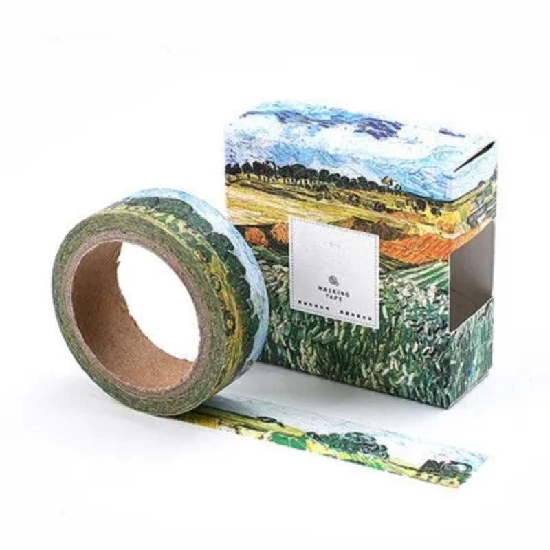 1.5cm Washi Tapes DIY Van Gogh Painting Paper Masking Tape Decorative Adhesive Tapes Scrapbooking Stickers DIY Decorative Label