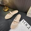 Yixinda breathable mesh shoes flat slippers women's hollow Mary Jane single shoes women's Muller tow summer