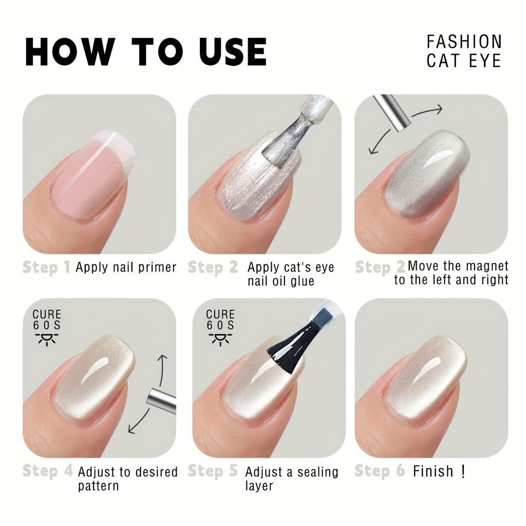 YIKOOLIN Cat Eye Gel Magnetic Pen round 2.5x0.5cm for 3D Gel Nail Polish Strong Stick Manicure Painting Tool
