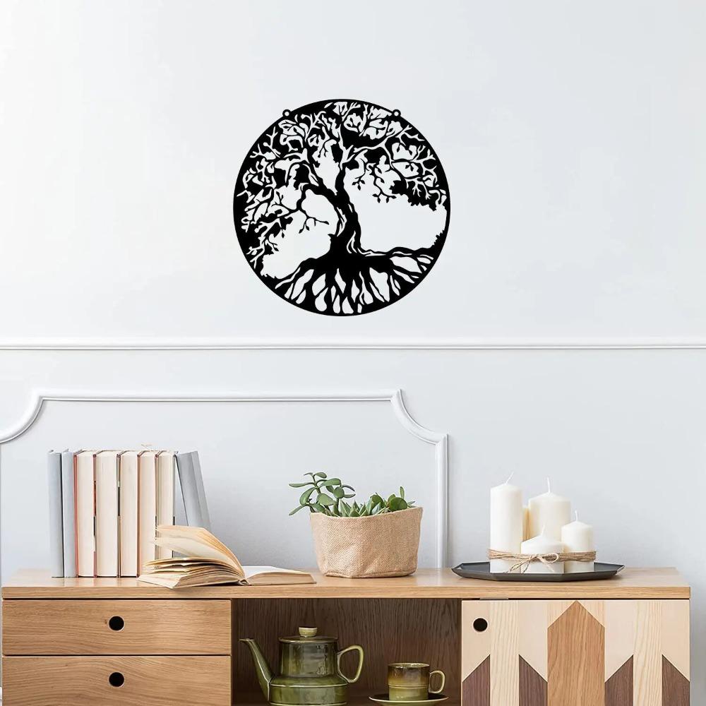 Tree of Life Metal Wall Sign Family Love Stencil Laser Cut Metal Decorative Hanging Wall Art Home Decor Wall decoration Artwork