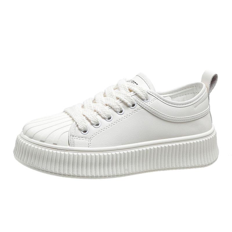 Shell Head Small White Shoes Women's  Spring New Thick-soled Casual All-match Biscuit Bottom Sports Board Shoes