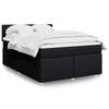 VidaXL Slatted Bed Base with Mattress Black 140x190 Cm Fabric 3286677