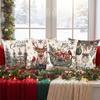 Christmas Pillowcase Without Core, Deer-shaped Christmas Tree Linen Headboard Cover, Sofa Decorative Pillowcase