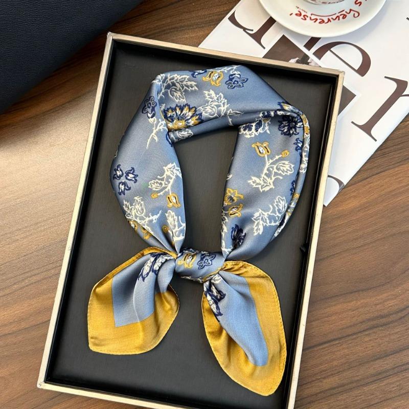 Polka Dot Silk Scarf Square Scarf High-end New Versatile Decorative Scarf Scarf Scarf Neck Cashew Flower Scarf Shawl Can Be Used As a Tube Top