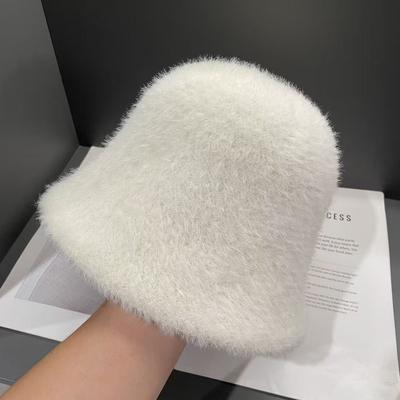 Autumn and Winter New Style Japanese Fashion Solid Color Plush Fisherman Hat Versatile Face Showing Small Bucket Hat